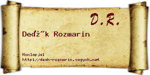 Deák Rozmarin névjegykártya